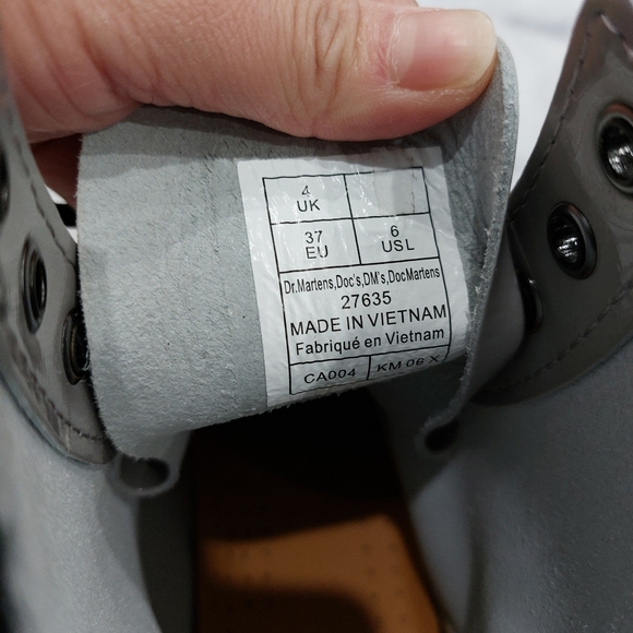 Dr. Martens 1460 Patent Leather Lamper Lace Up Boots Zinc Grey - Picture 7 of 7